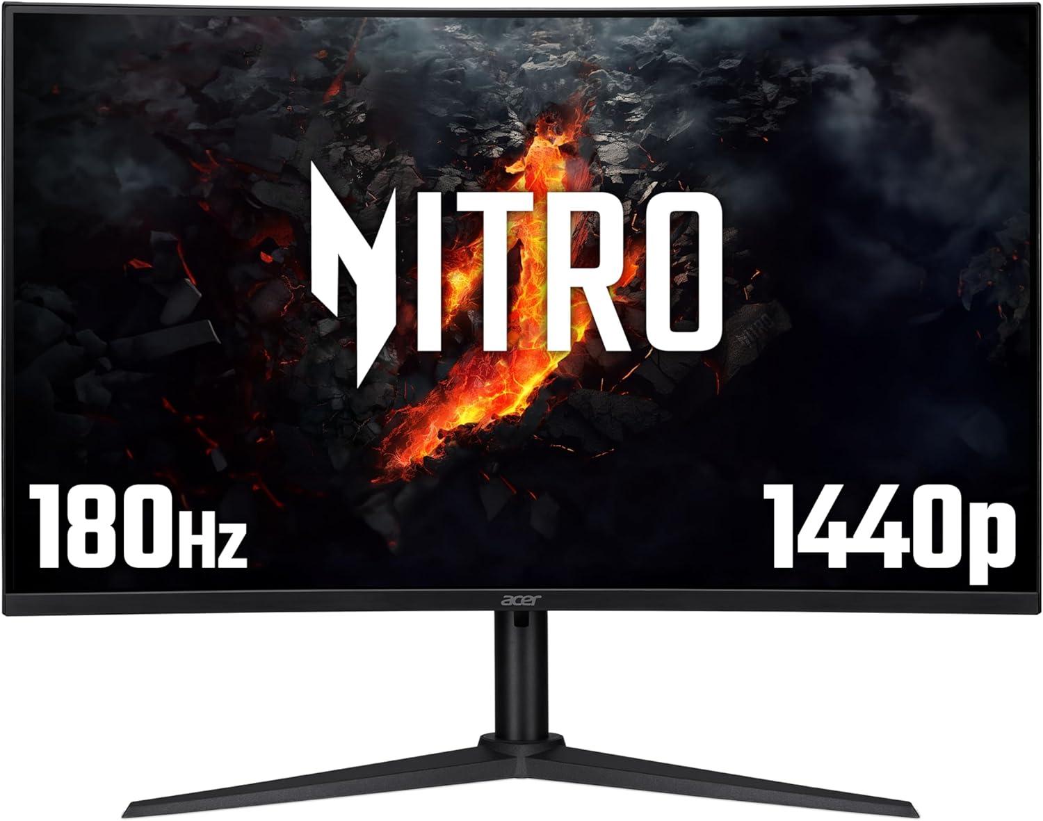 acer Nitro XZ322QUV3 32 inch Quad HD (2560 x 1440) Curved Gaming Monitor - 180Hz, 5ms, VA Panel, FreeSync, 72% NTSC,
