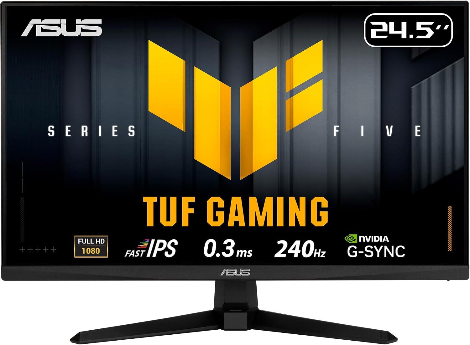 ASUS TUF Gaming Series 5 24.5” 1080P Monitor (VG259QM5A) – Full HD, Fast-IPS, 240Hz, 0.3ms, G-SYNC Compatible, FreeSync Premium, 99% sRGB, DisplayWidget, Gaming AI, 3 yr Warranty