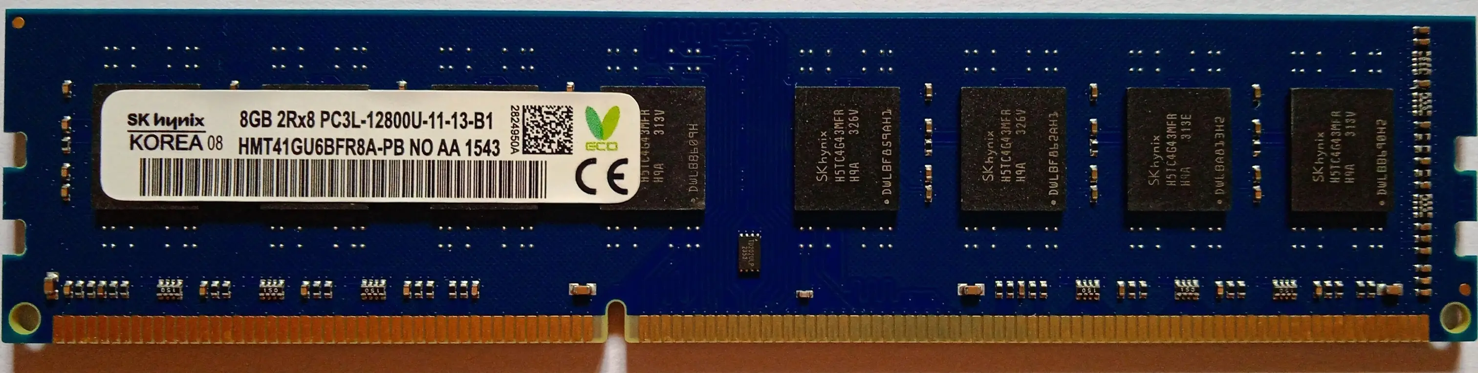 Sk Hynix Desktop RAM DDR3 PC SDRAM (1600 MHz | Pin-240 | Volt- 1.35v | 2Rx8 Dual Rank | 16 Chip) (Blue)