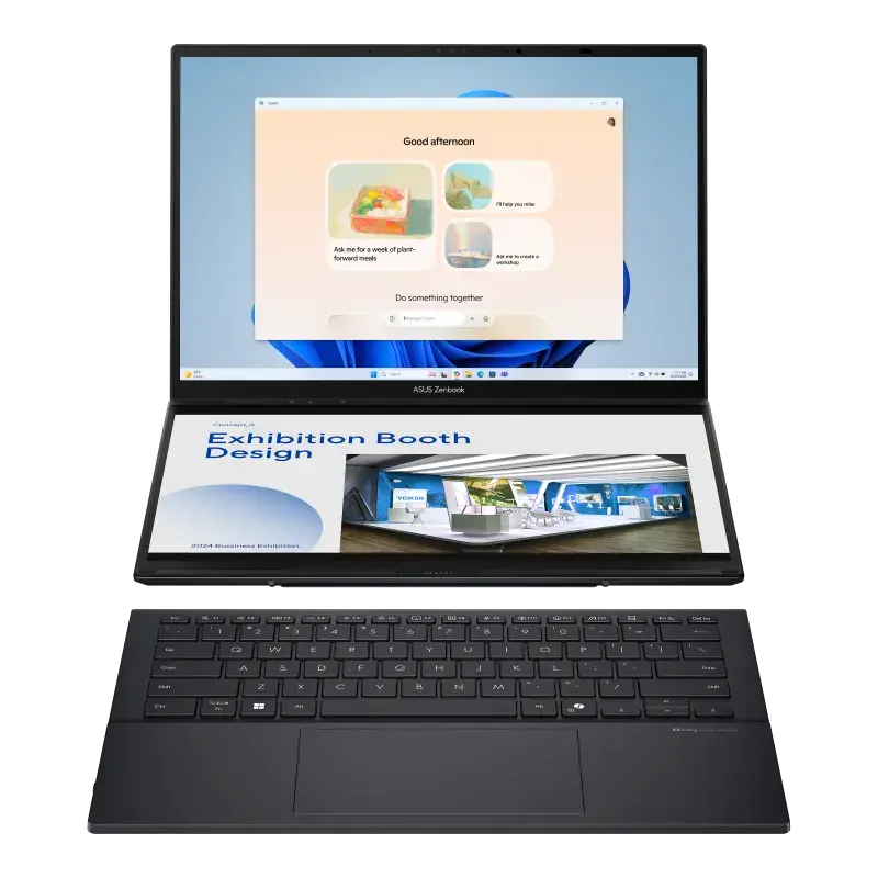 ASUS Zenbook Duo UX8406CA | Dual 14” OLED 3K 120Hz Touch Display | 15th Gen Intel Core Ultra 9 285H CPU | Intel Arc Graphics | 32GB RAM | 2TB Gen 4 SSD | Windows 11 | Stylus |Inkwell Grey | 2 Year Int'l Warranty | 1 Year Perfect Warranty
