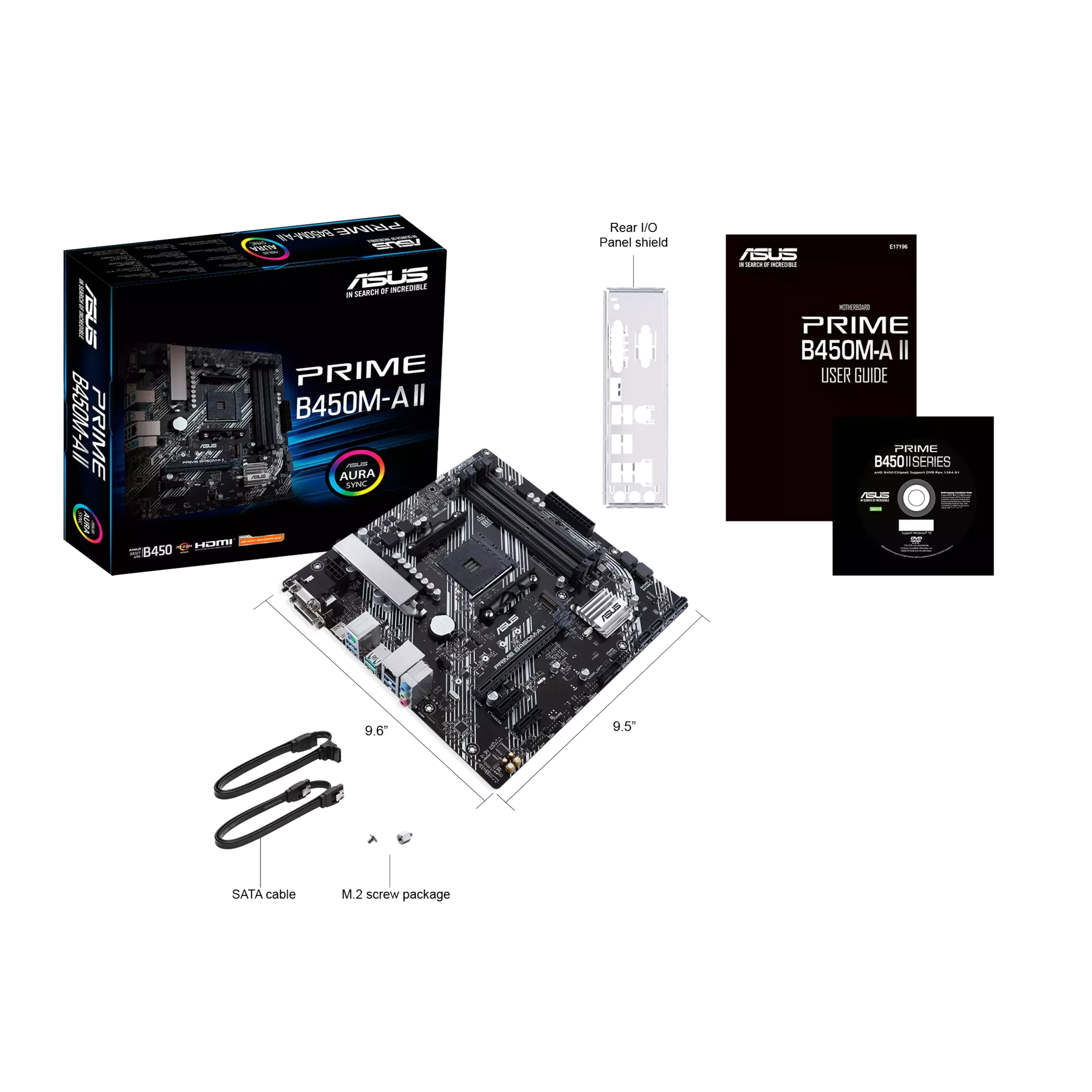Asus Prime B450M-A II Gaming Motherboard - AMD B450 (Ryzen AM4) micro ATX motherboard, Aura Sync RGB lighting support