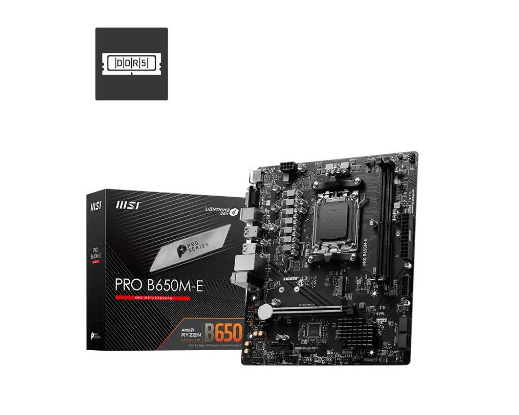 MSI PRO B650M-E DDR5 Motherboard Supports AMD Ryzen™ 9000/ 8000/ 7000 Series Desktop Processors