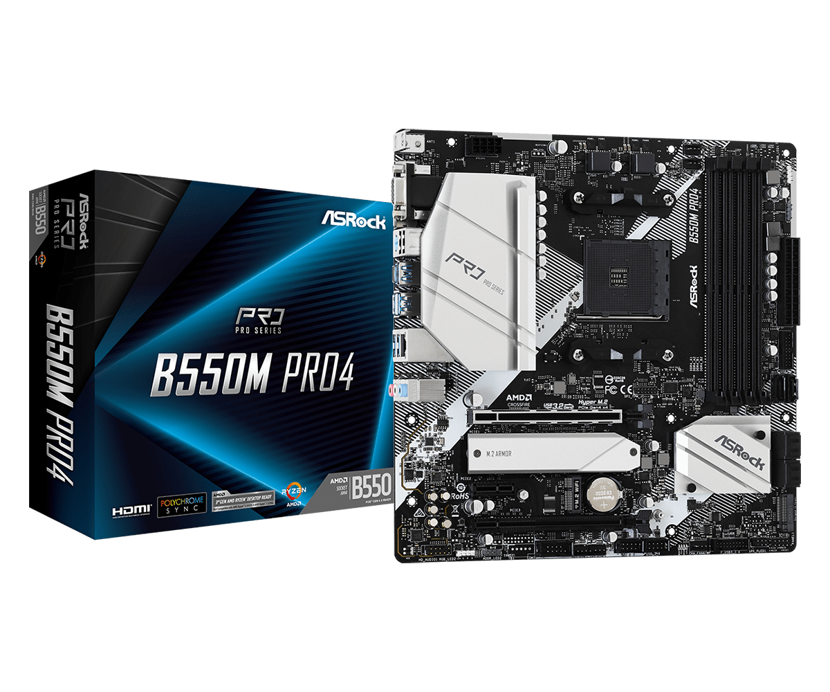 ASRock B550M Pro4 DDR4 AMD Micro ATX Motherboard