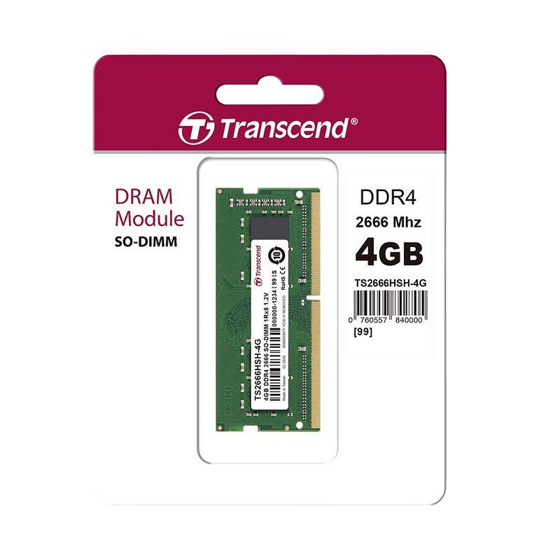 Transcend 4GB DDR4 Laptop RAM – SO-DIMM, 2666MHz