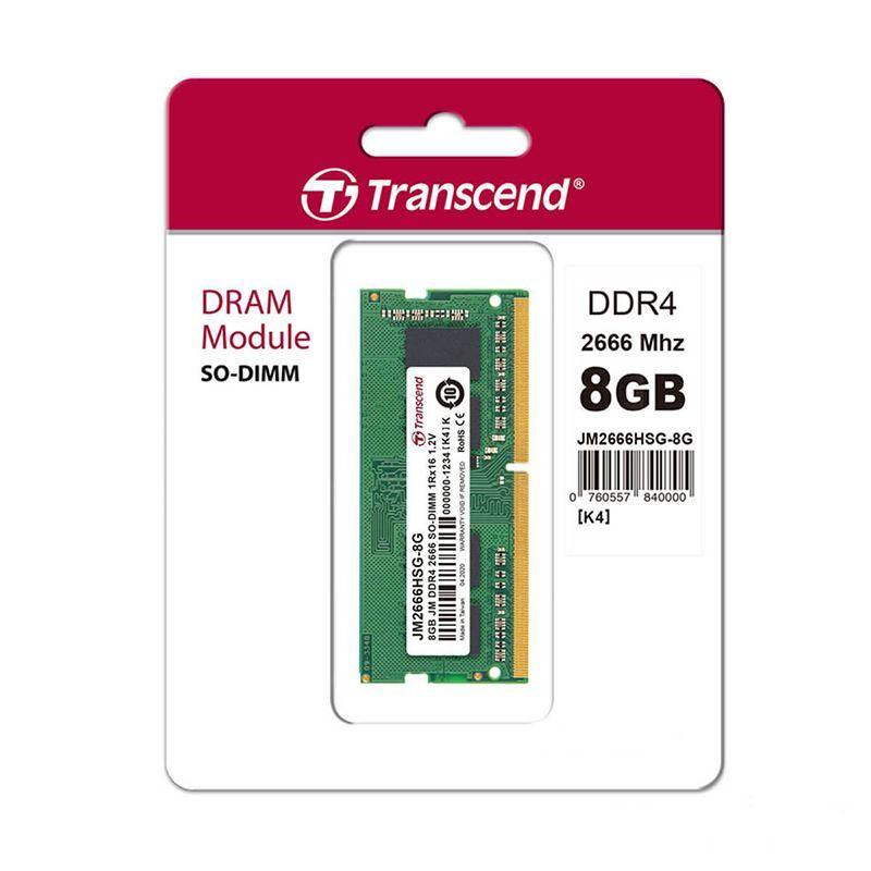 Transcend 8GB DDR4 Laptop RAM – SO-DIMM, 2666MHz