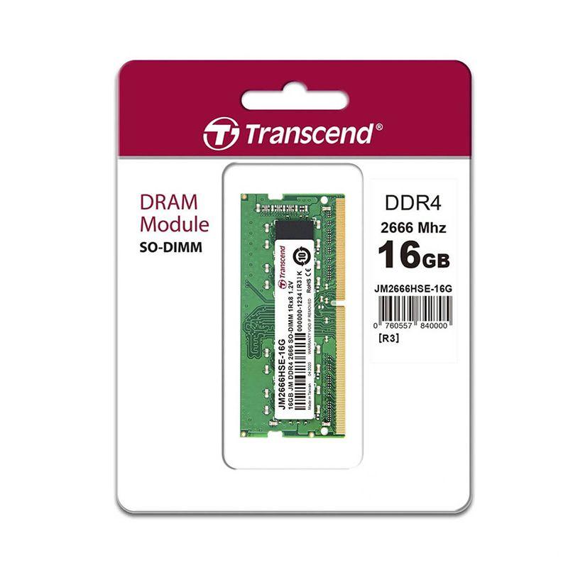Transcend 16GB DDR4 Laptop RAM – SO-DIMM, 2666MHz