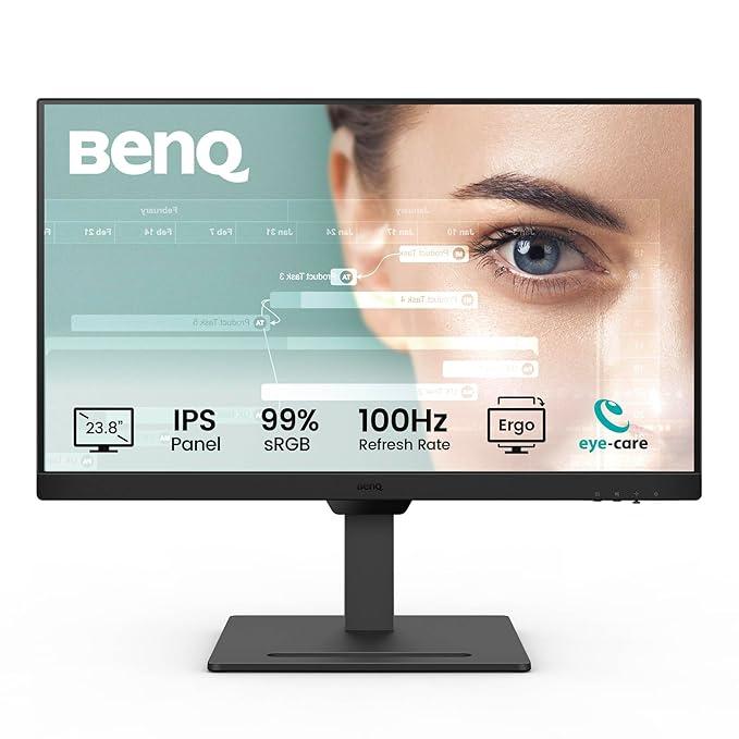 BenQ GW2490T 24 Inch 1300:1 CR 1080P FHD IPS Monitor|100Hz|99% Srgb|Height Adjustable|Ergo Design|VESA Mediasync|Dual HDMI|DP Port|Speakers|Eye-Careu|Eyesafe|B.I. Gen2|LBL+|Wall Mount (Black)