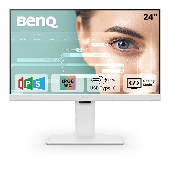 BenQ GW2486TC 24" IPS 100Hz Full HD Coding Monitor |USB-C(65W PD)| Daisy Chain| 99% sRGB| Coding Mode| Height Adjust|HDMI| DP| USB Hub| 2Wx2 Speakers| Eye Care| Noise Cancelling Microphone (White)