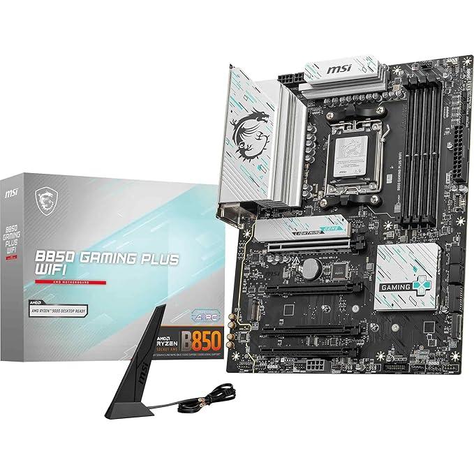 MSI B850 Gaming Plus WiFi Motherboard, ATX - Supports AMD Ryzen 9000/8000 / 7000 Processors, AM5 - DDR5 Memory Boost 8200+ MT/s (OC), PCIe 5.0 x16, M.2 Gen5, Wi-Fi 7, 5G LAN