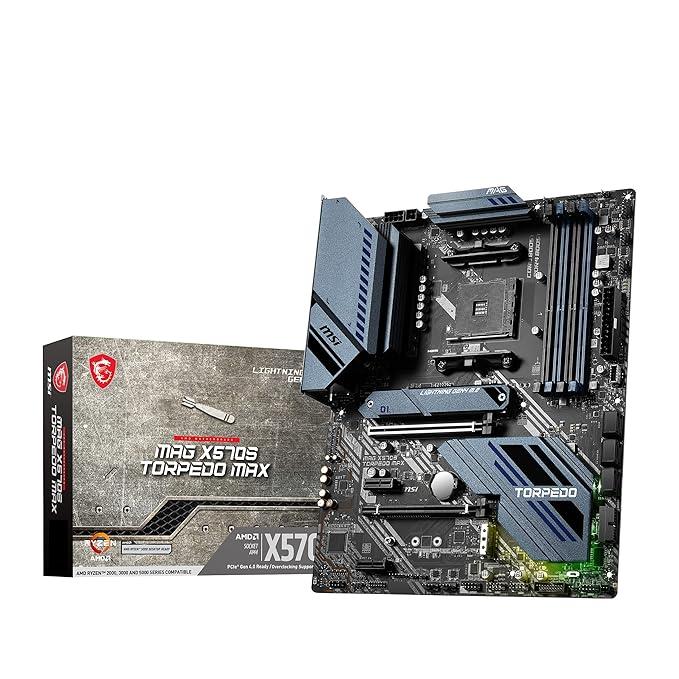 MSI X570S Torpedo MAX Gaming Motherboard | ATX-Supports AMD Ryzen 5000/4000/3000/2000 Series & G-Series Desktop Processors | AM4-DDR4 128GB Memory, 5100 MHz/OC, PCIe Gen4 x4 | 2.5G LAN | 7.1 HD Audio