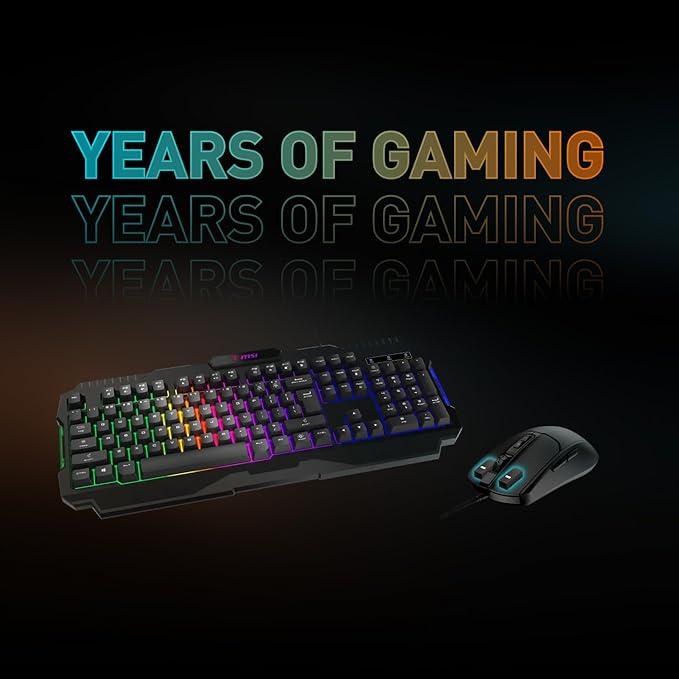MSI Forge GK100 Combo – Gaming RGB Keyboard & Mouse Set, 19-Key Anti-Ghosting, 6400 DPI Optical Sensor
