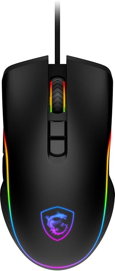 MSI Forge GM300 Lightweight Gaming USB RGB Adjustable up to 7200 DPI Desktop Laptop Gaming Mouse,Black
