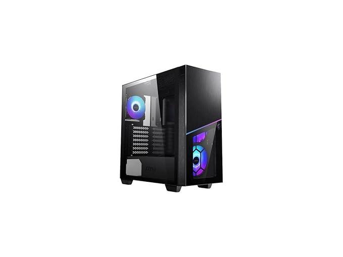 MSI MPG SEKIRA 100R mid Tower Gaming Cabinet for PC - 4 ARGB Fans, USB 3.2 Gen2 Type-C, E-ATX, ATX, M-ATX, Mini-ITX, Tempered Glass Window, Magnetic dust Filter, 47.5 x21.49 x42.01 cm