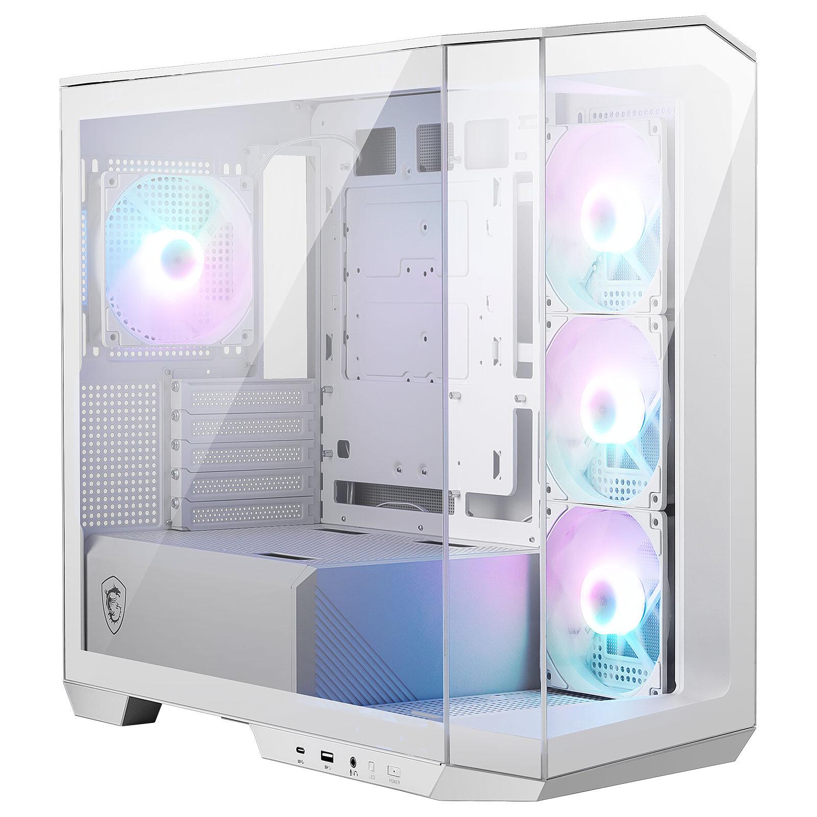 MSI MAG PANO 100R PZ - Premium Mid-Tower Gaming PC Case - Tempered Glass Side Panel - 4X ARGB 120mm Fans - Liquid Cooling Support up to 360mm Radiator - Black Color Case