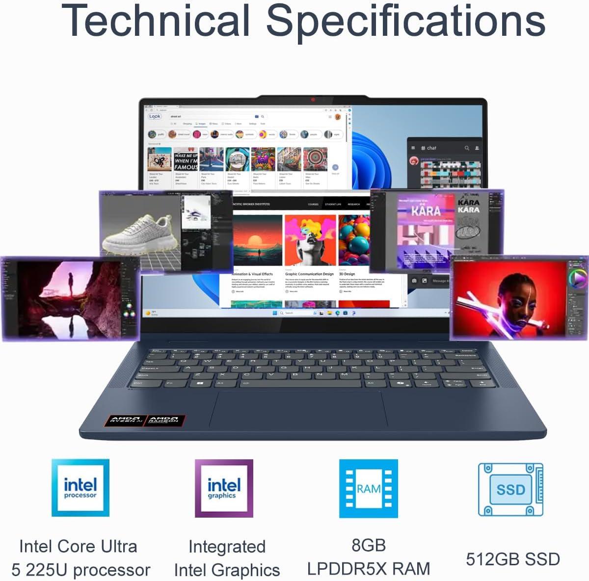 Lenovo IdeaPad Slim 3 14IRH10R 2025 (Intel Core 5 225U | 8GB RAM | 512GB SSD Storage | 14″ WUXGA (1920 x 1200) IPS Display | Integrated Intel Graphics | Wi-Fi 6E & Bluetooth 5.2 | TPM 2.0 Security | 1 Year Warranty)